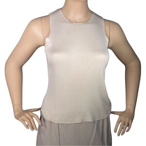NWT Harold’s Ivory Silk Sleeveless Knit Shell Size L